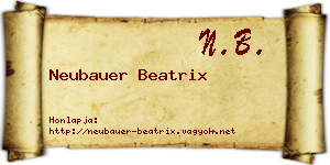 Neubauer Beatrix névjegykártya